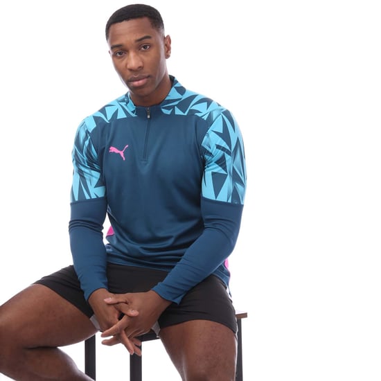 Men's Puma IndividualFINAL 1/4 Zip Top in Blue - Image 4