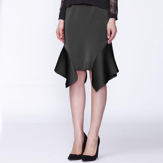 Straight skirt with flared ruffles alongside - Image 1