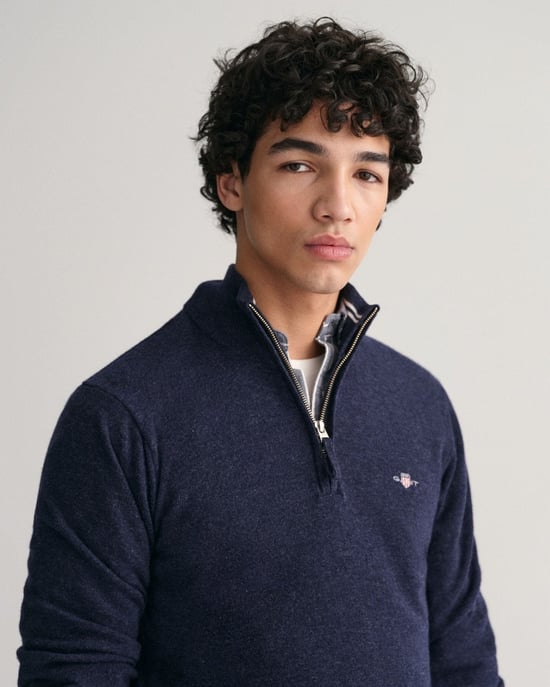 GANT Mens Superfine Lambswool Half Zip Cardigan
