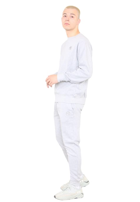 Chándal con logo bordado y cuello redondo MYT para hombre en gris - Image 3