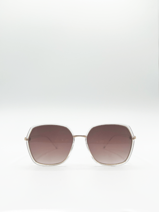 Plastic frame oversized sunglasses