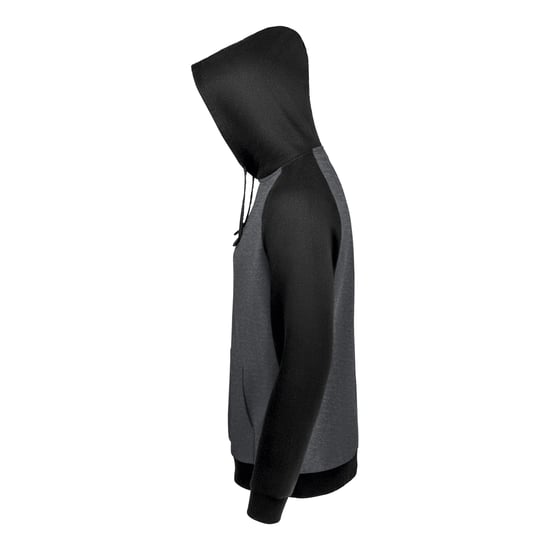 SOLS Unisex Adult Seattle Hoodie (Black/Charcoal Grey Melange) - Image 3