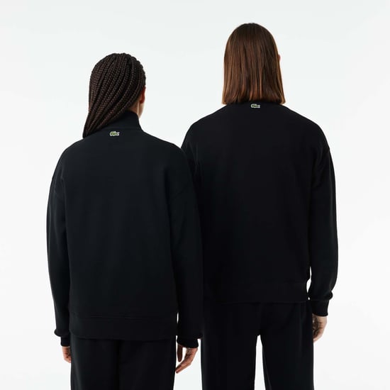Unisex Lacoste Loose Fit High Neck Sweatshirt in Black