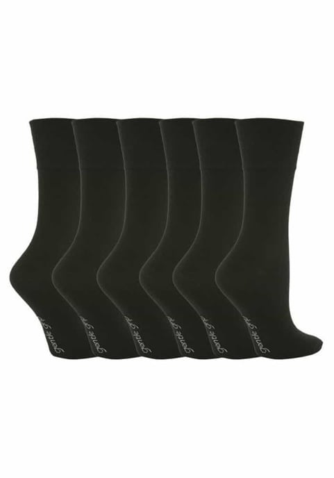 Gentle Grip - 6 Pares Calcetines No Elásticos Gentle Grip - GG67 Negro - Image 1