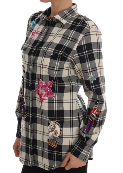 Camisa de Cristal de Cuento de Hadas Negra y Blanca de Dolce & Gabbana - Image 2