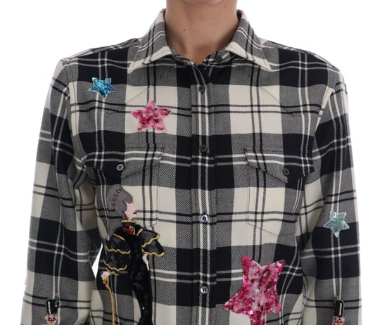Camisa de Cristal de Cuento de Hadas Negra y Blanca de Dolce & Gabbana - Image 4