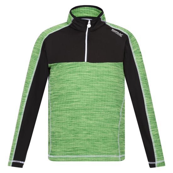 Regatta Childrens/Kids Hewley Recycled Half Zip Fleece Top (Jasmine Green/Black)