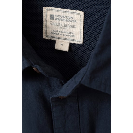 Mountain Warehouse Mens Coconut Slub Short-Sleeved Shirt (Navy) - Image 3