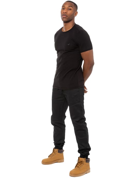Enzo| Pantalones vaqueros con puños para hombre - Negro - Image 6