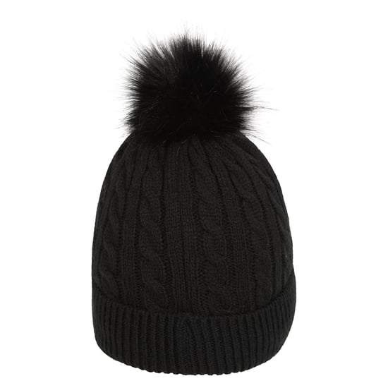 Mountain Warehouse Womens/Ladies Pom Pom Faux Fur Lined Beanie (Black)