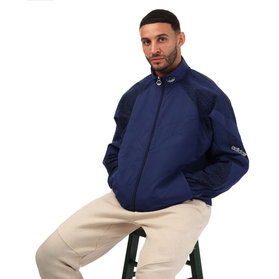 Men's adidas SPRT Animal Print Shark Woven Track Jacket in Blue