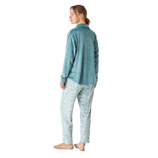 JJBEP1001 Women's Velvet Long Sleeve Button Pajamas
