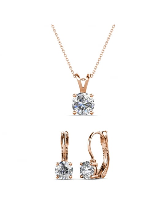 Conjuntos Vernice Redondos - Oro Rosa y Cristal - Image 1