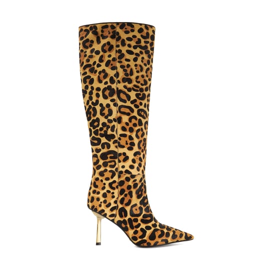 Dune Ladies Solara - Pointed Toe Emerald Heel Knee High Boots
