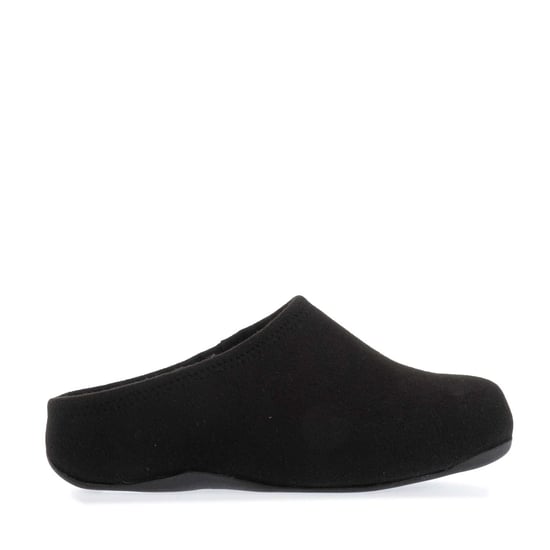 Women's Fit Flop Shuv Felt Clog Slippers in Black
