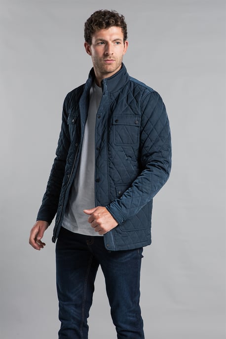Navy Diamond Quilted Jacket
