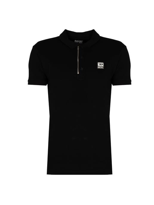 Diesel T-Harry polo negro con cierre de cremallera - Image 1