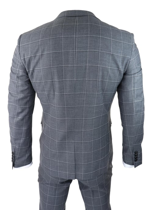 Traje gris de 3 piezas para hombre, estilo vintage, retro, elegante, para boda, clásico, corte a medida - Image 6