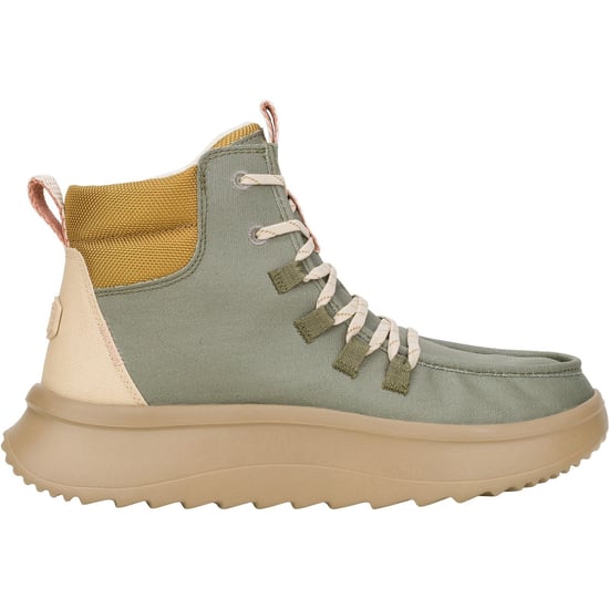 HEYDUDE Wendy Peak Apres PU Coated Canvas Women's Olive Boots - Image 6