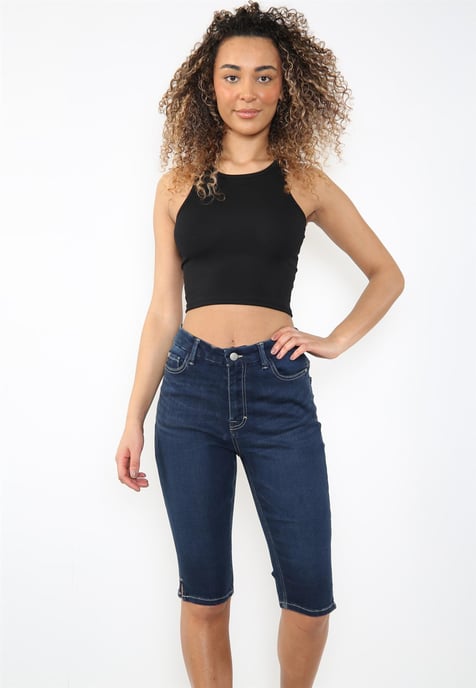 MYT Shorts De Mezclilla De Talle Alto Magic Shaping Azul Mujer - Image 6