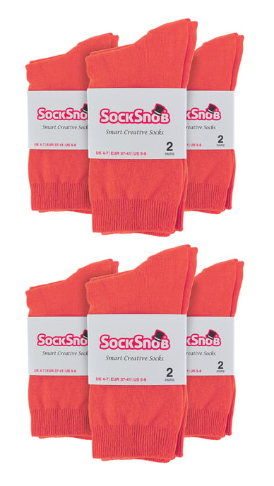 Calcetines de algodón para mujer | 12 pares | Snob | Calcetines de colores para mujer - Coral - Image 2