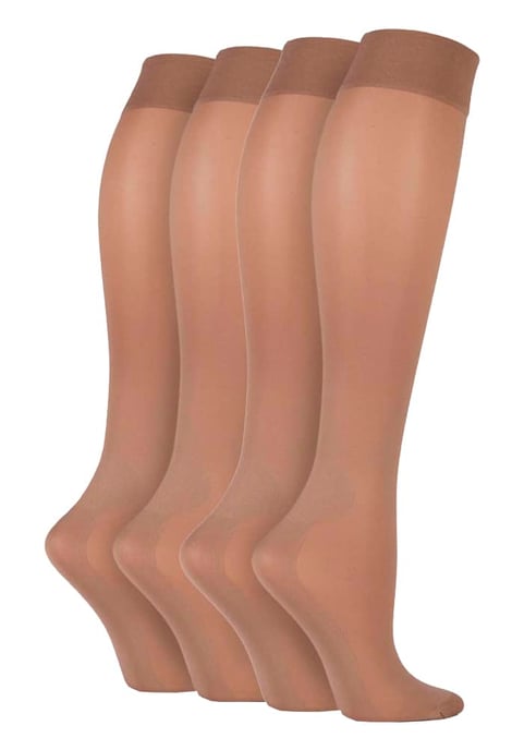 2 pares de calcetines energéticos de compresión hasta la rodilla de 40 deniers para mujer - Image 1