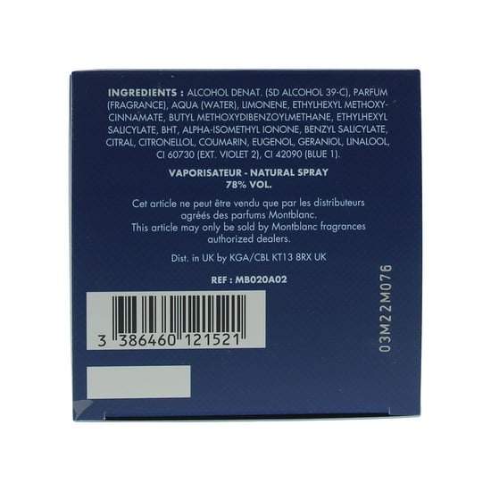 Montblanc Explorer Ultra Blue Eau De Parfum 60ml Spray For Him