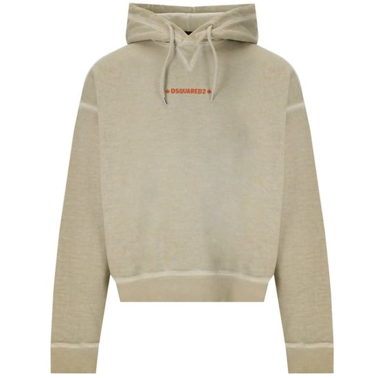 Dsquared2 Cipro Fit sudadera con capucha beige con logo pequeño - Image 1