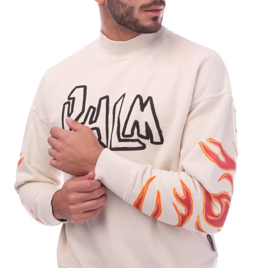 Sudadera de cuello alto estampada en color blanco - Image 3