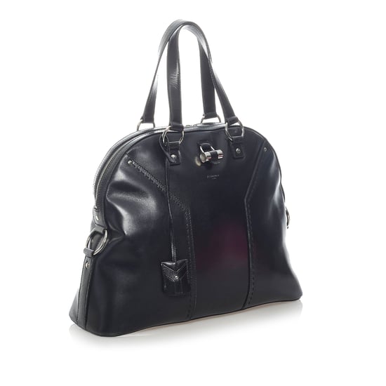 Bolso de Mano de Cuero YSL Muse Vintage Negro - Image 2