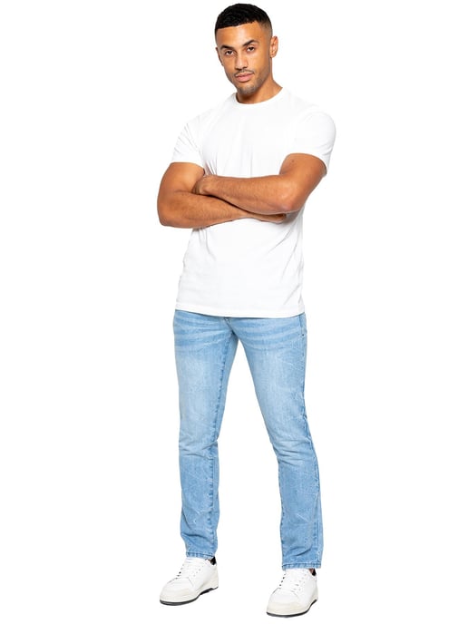 Vaqueros rectos Enzo para hombre - Azul claro - Image 6
