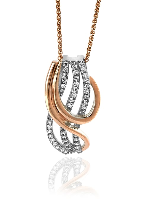 Orphelia 'Elsia ' Women's 925 Sterling Silver Set: Chain-Pendant + Earrings - Silver/Rose SET-7027 - Image 2