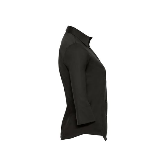 Russell Collection Womens/Ladies Easy-Care Fitted 3/4 Sleeve Formal Shirt (Black) - Image 3