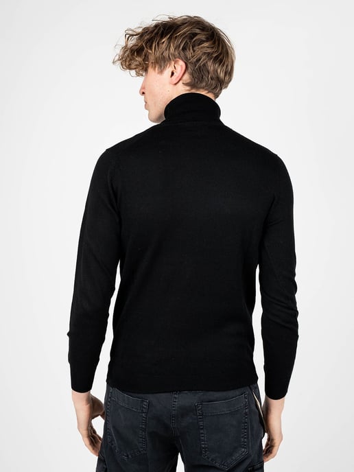 Xagon Man Suéter Turtleneck del hombre negro - Image 4