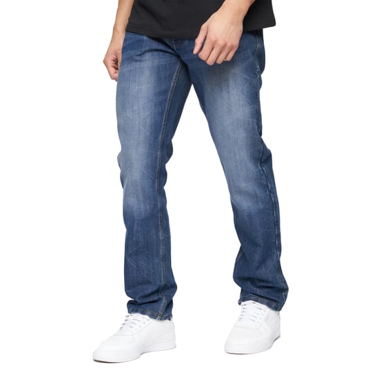Crosshatch Mens New Techno Denim Embossed Jeans (Stone Wash) - Image 3