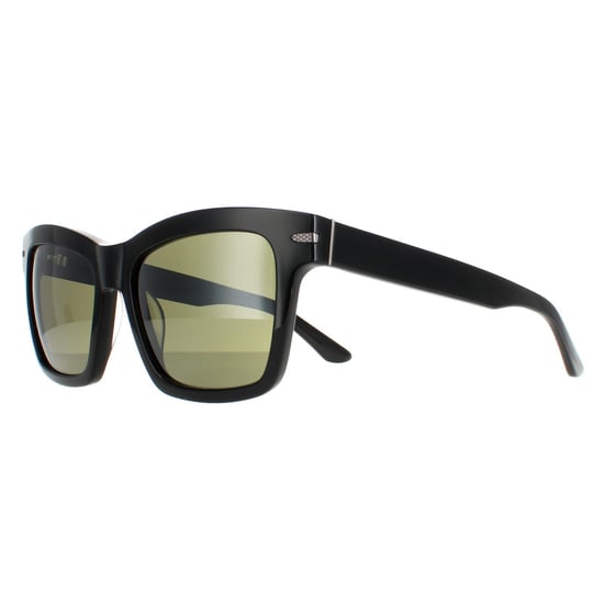 Serengeti Square Unisex Shiny Black Mineral Polarized Green 555nm Winona