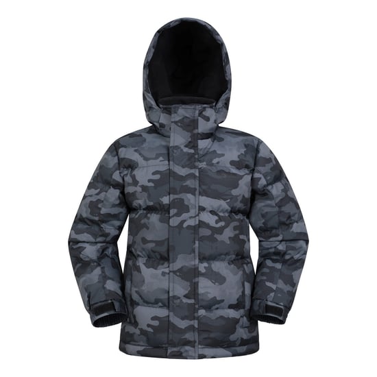 Mountain Warehouse Childrens/Kids Snow II Printed Water Resistant Padded Jacket (Camo Green) - Image 1