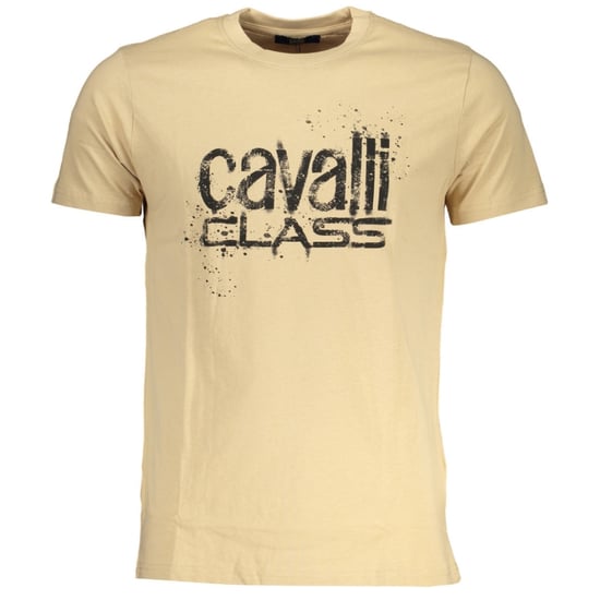 Camiseta Beige con Logo Negro en Negrita de Cavalli Class - Image 1