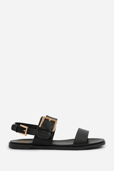 Wheres That From Womens 'Uma' Classic Flat Sandals With Strap And Buckle Detail