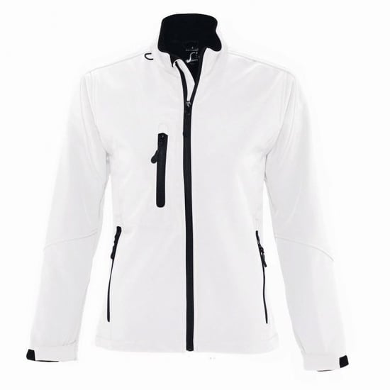 SOLS Womens/Ladies Roxy Soft Shell Jacket (Breathable, Windproof And Water Resistant) (White)
