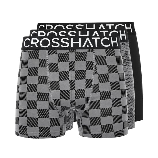 Crosshatch Mens Bresler Boxer Shorts (Pack of 3) (Black) - Image 1