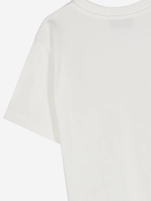 Moschino Girls Bear Heart Logo T-Shirt in Ivory