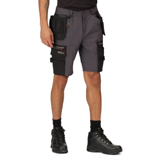 Regatta Mens Infiltrate Detachable Holster Pocket Shorts (Iron/Black) - Image 3