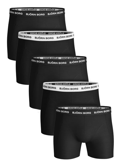 Björn Borg- 5 Pares Calzoncillos Boxer Hombre | Algodón Stretch Boxers Calzoncillos - Negro / Blanco - Image 1