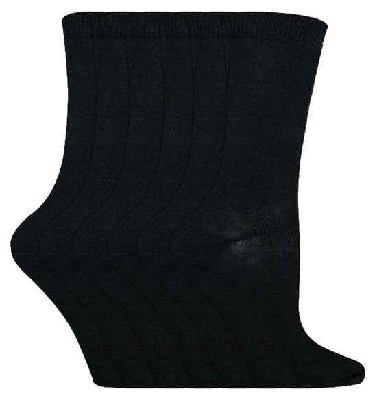 6 Pares Niños Niñas Media Pantorrilla Color Sólido Casual Algodón Vestido Calcetines - Image 1