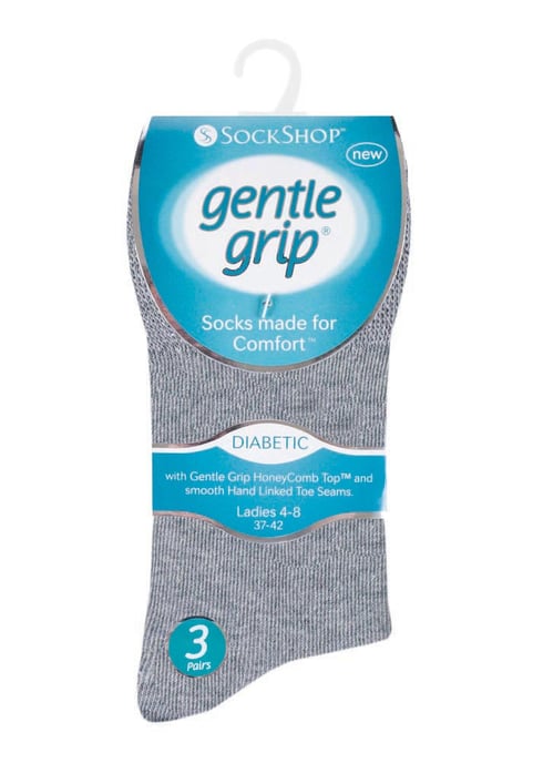 Gentle Grip - 6 Pares de Calcetines Diabéticos de Mujer con Parte Superior de Peine de Miel y Costuras de Puntera Unidas a Mano - Gris 36 - Image 2