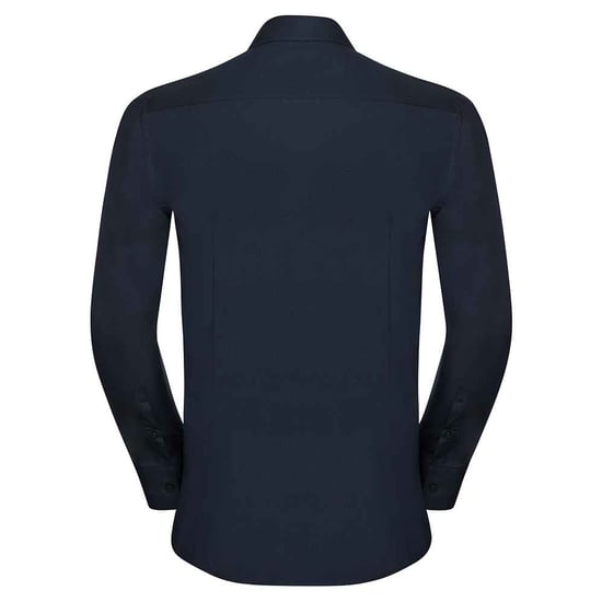 Russell Collection Mens Ultimate Stretch Slim Long-Sleeved Shirt (Bright Navy) - Image 2