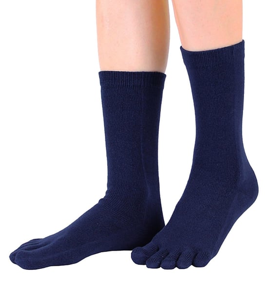 TOETOE - Calcetines de algodón transpirables para hombre y mujer - Azul marino - Image 2