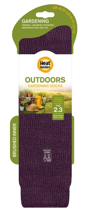 Medias de Jardinería Largas para Hombre | Heat Holders | Medias Térmicas y Transpirables de Exterior hasta la Rodilla - Ciruela - Image 2