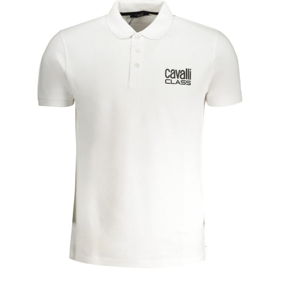 Camisa Polo Blanca con Logo Bold de Cavalli Class - Image 1